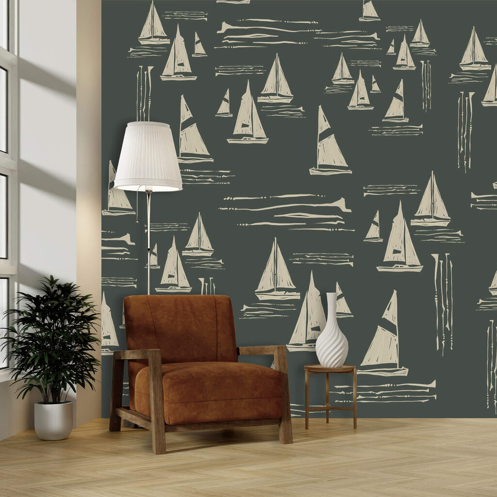 Segelboote auf dunklem Grund — Interieur 2