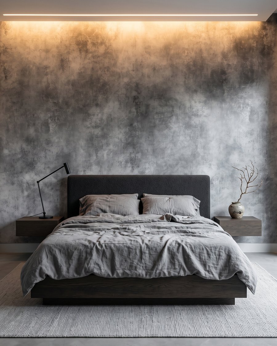 Grauer Nebel ohne Horizont in einem Interieur