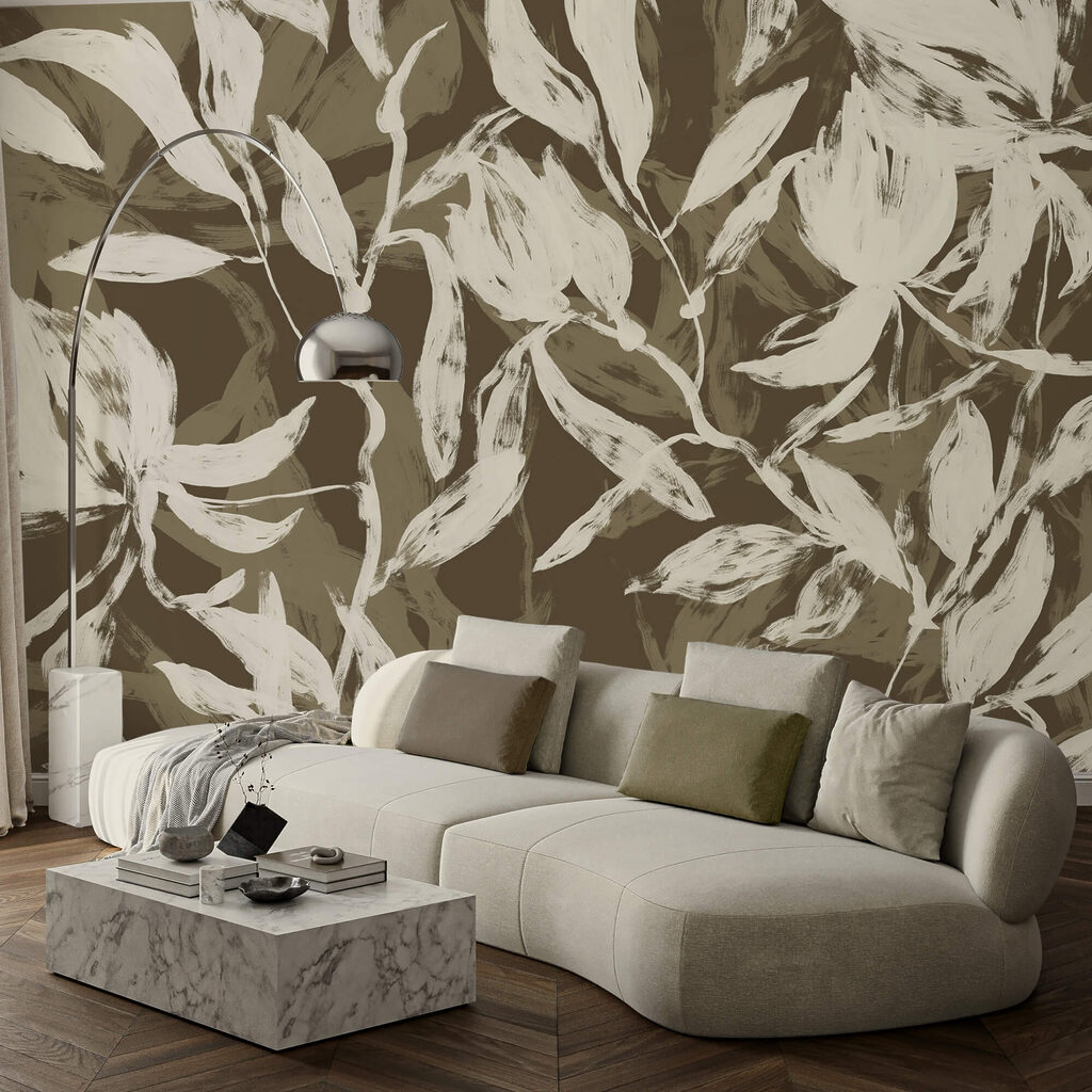 Blätter in alle Richtungen in einem Interieur