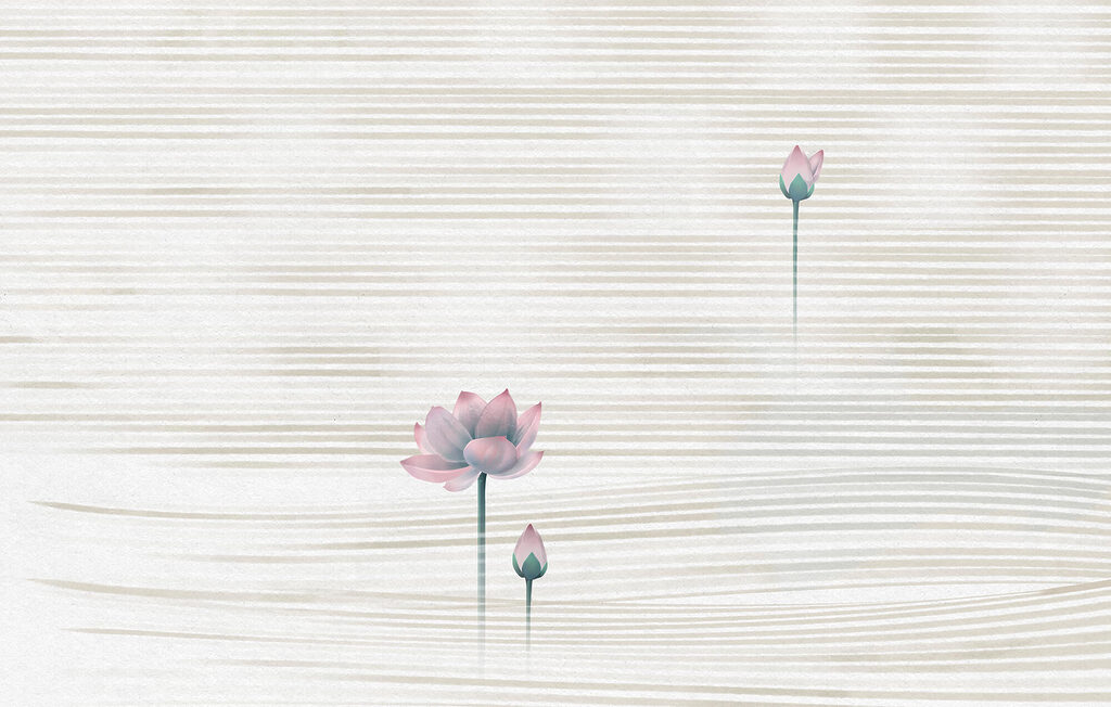 Zwei zarte Blüten — ganzes Design