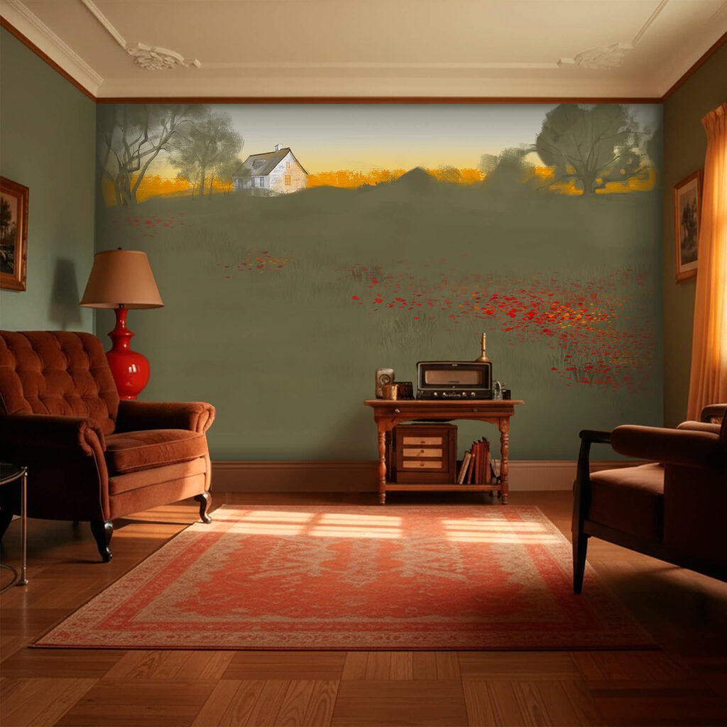 Blumenfeld mit Haus — Interieur 1