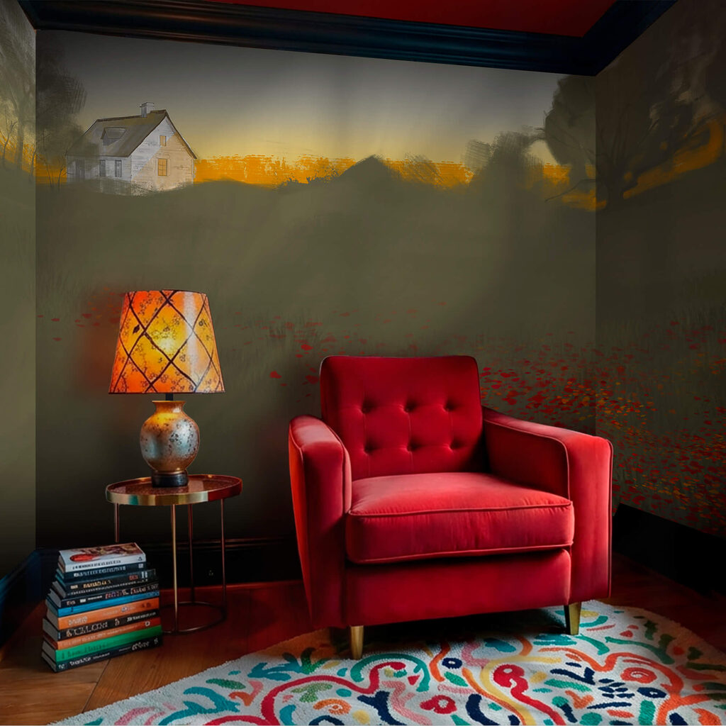 Blumenfeld mit Haus — Interieur 2