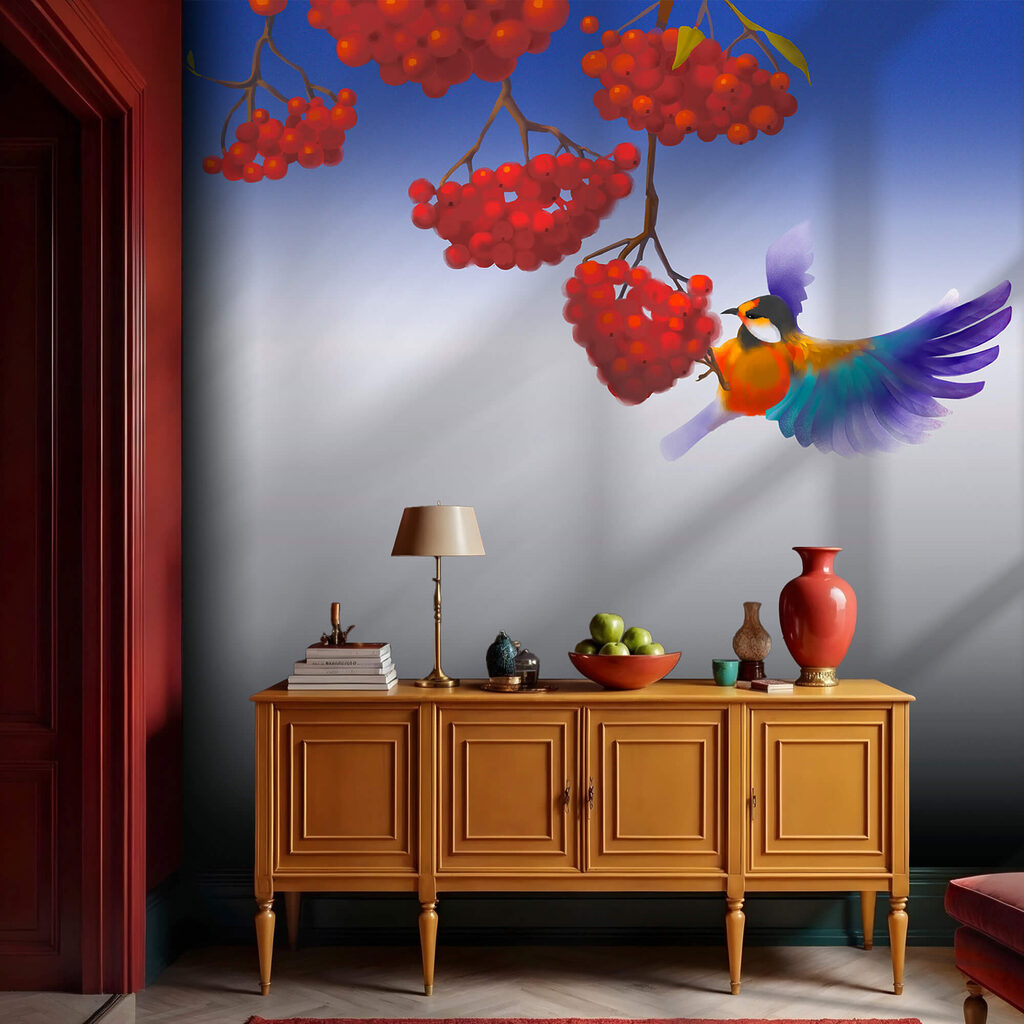 Vogel und rote Beeren — Interieur 2