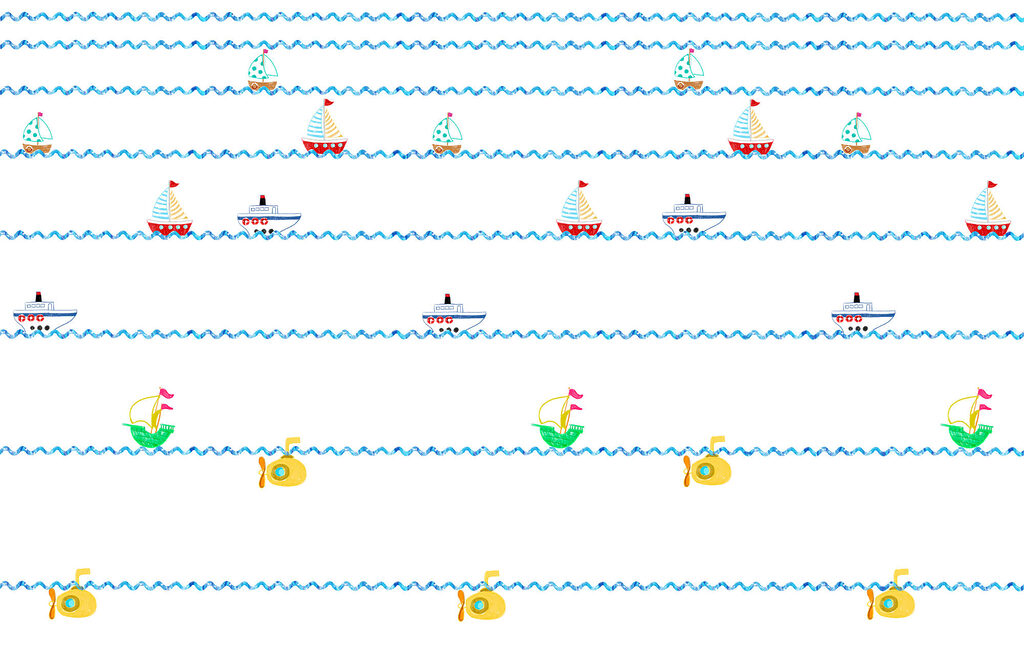 Kleine bunte Boote — ganzes Design