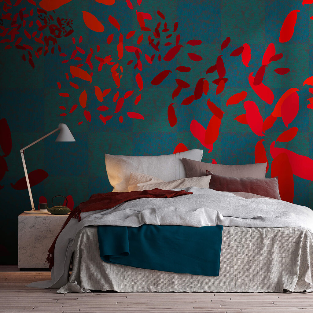 Rote Blätter auf Blau — Interieur 2