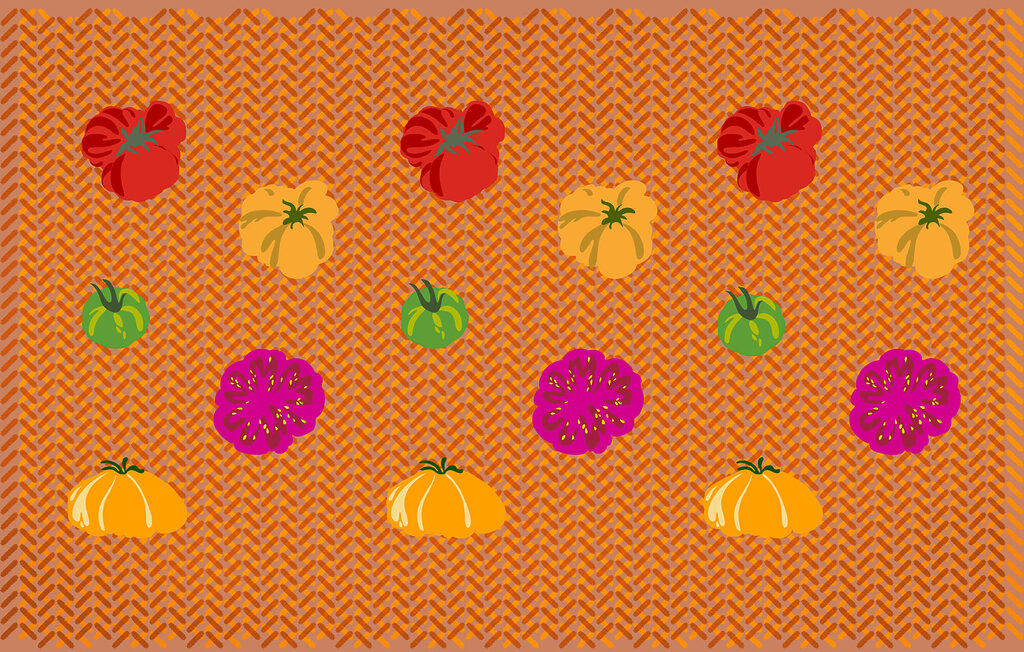 Bunte Früchte in Reihen — ganzes Design