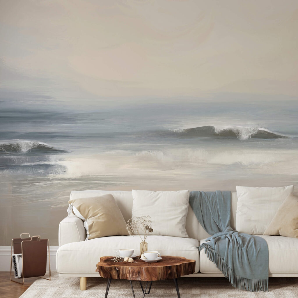 Kleine Welle am Strand in einem Interieur