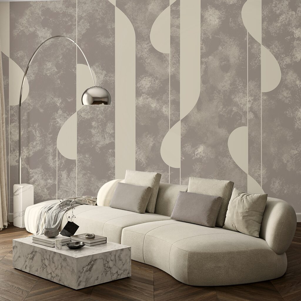 Rundungen und Senkrechten in einem Interieur