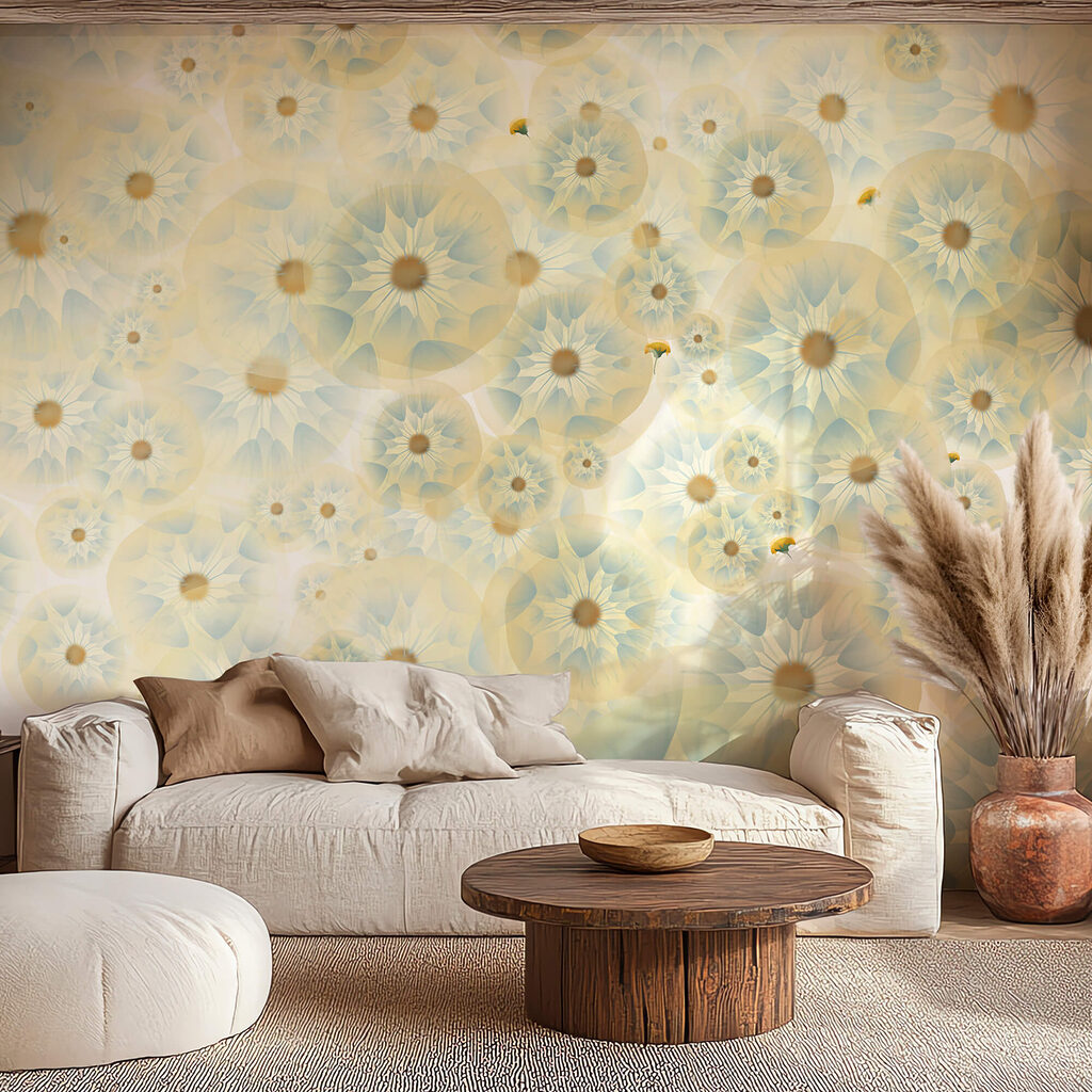 Gelbe und blaue Blüten — Interieur 2
