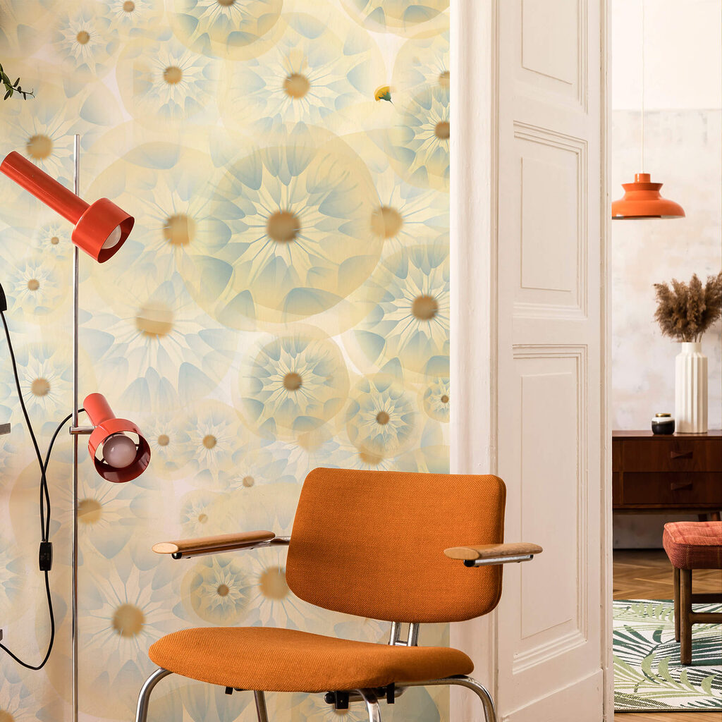 Gelbe und blaue Blüten — Interieur 1