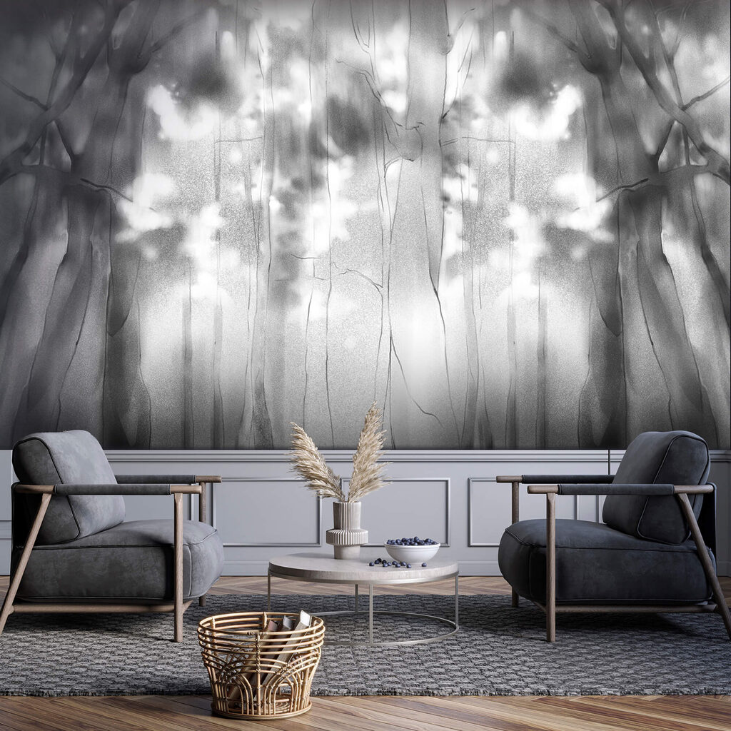Wald in Schwarz-Weiß — Interieur 1