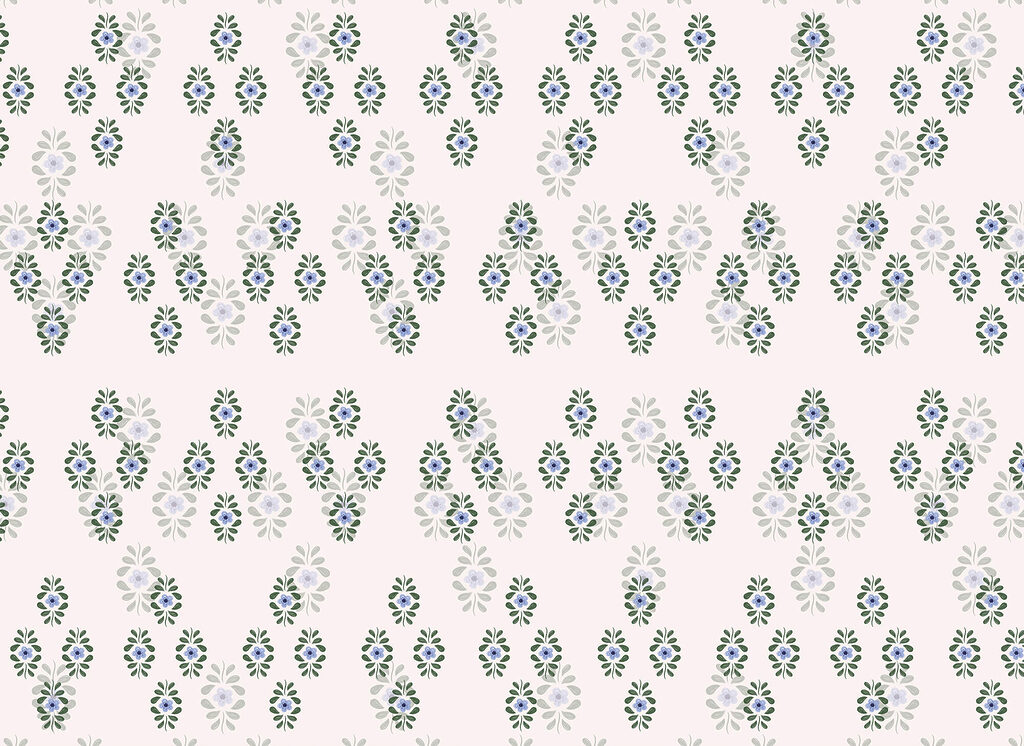 Schlichte Blütenreihen — ganzes Design