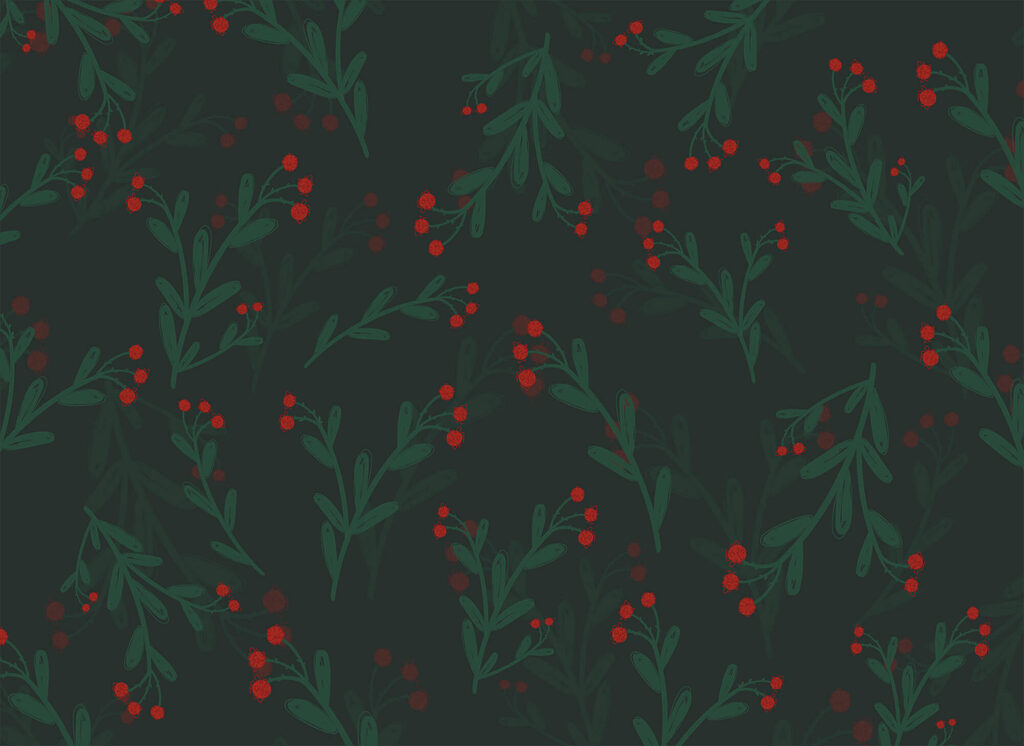 Zweige mit roten Beeren — ganzes Design