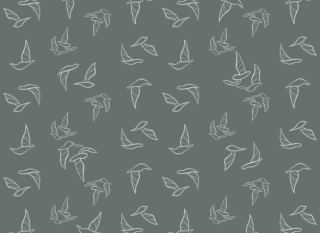 Vogelkonturen im Flug — ganzes Design