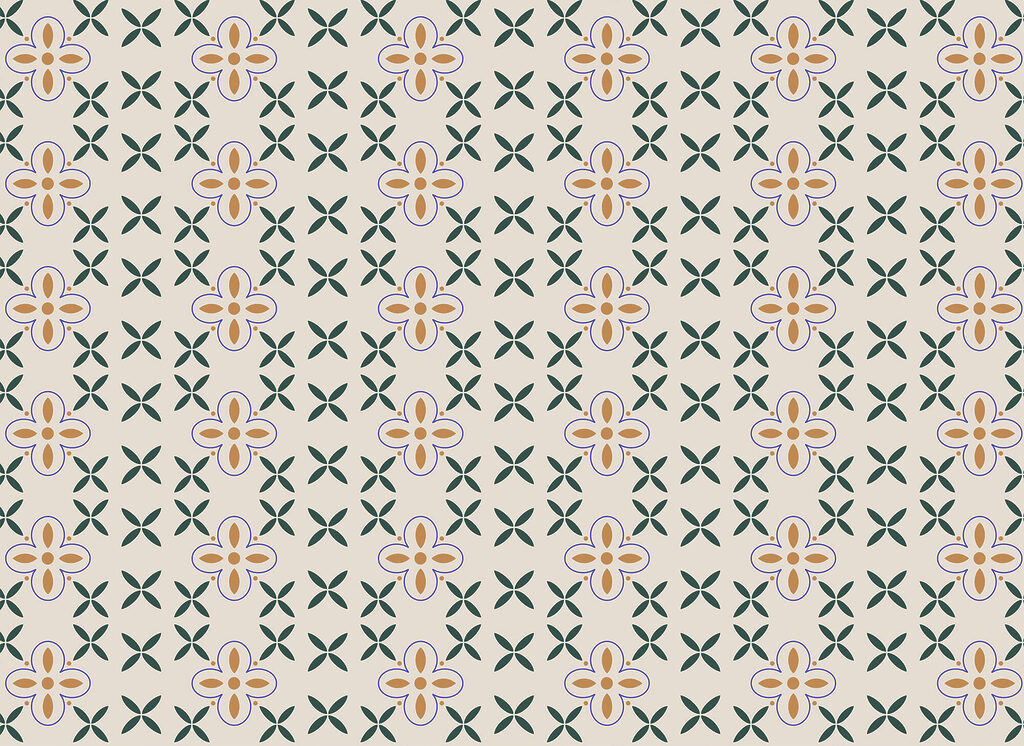 Kreuzchen und Blüten — ganzes Design