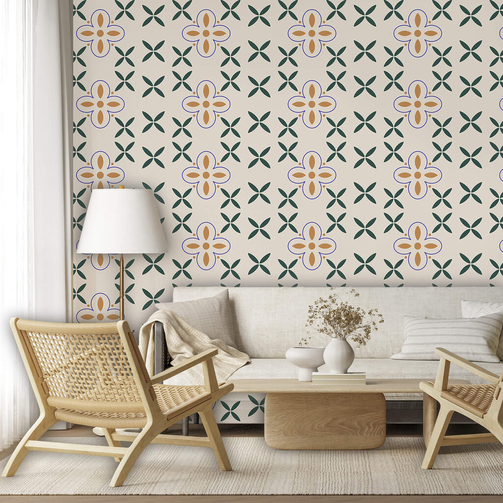 Kreuzchen und Blüten — Interieur 1