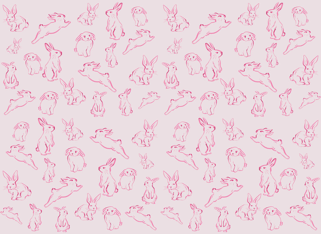 Häschen in Rosa — ganzes Design