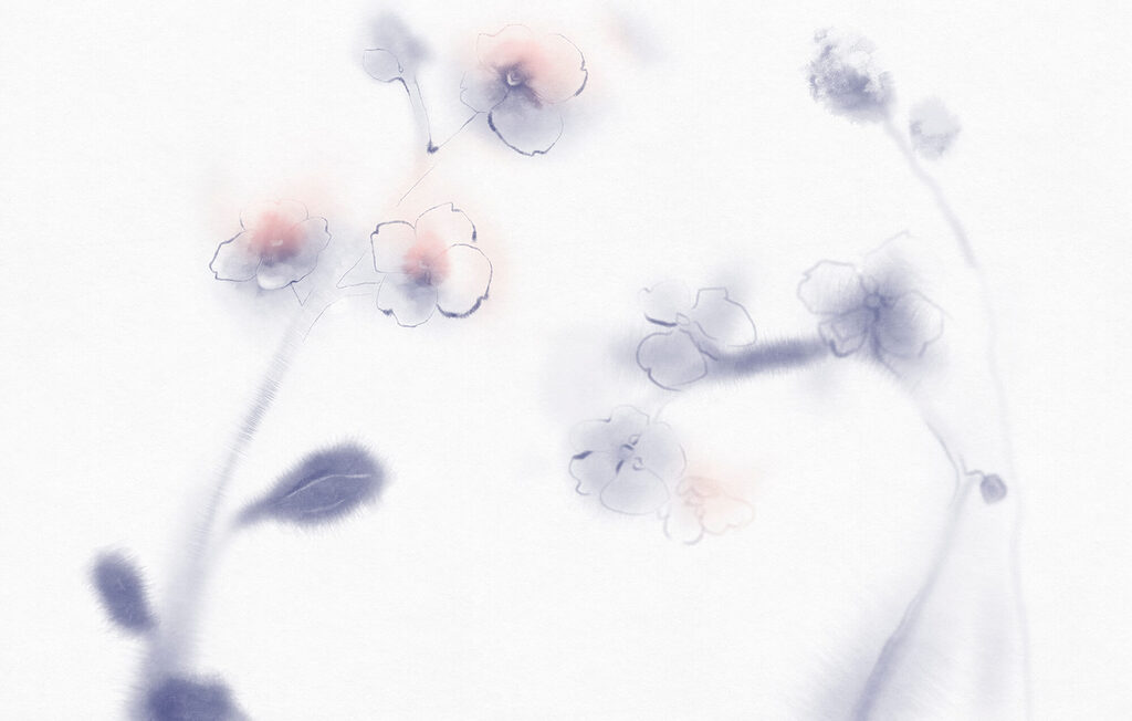 Zarte Aquarellblüten — ganzes Design