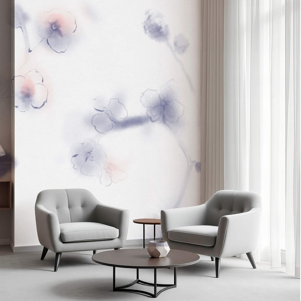 Zarte Aquarellblüten — Interieur 1