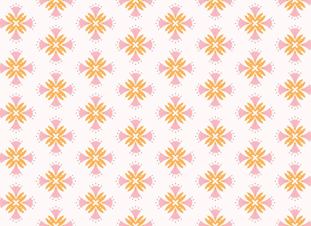 Sternblüten in Diagonalreihen — ganzes Design