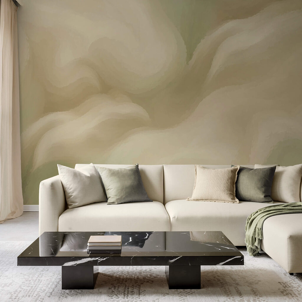 Zartgelbe Welle in einem Interieur