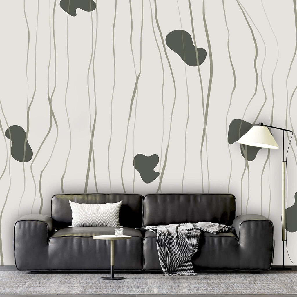 Dünne Linien, lose Flecken in einem Interieur