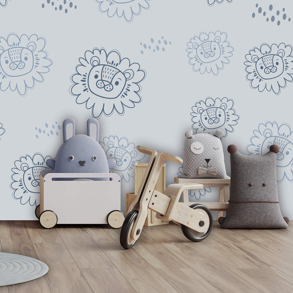 Löwenköpfchen in feinen Linien in einem Interieur