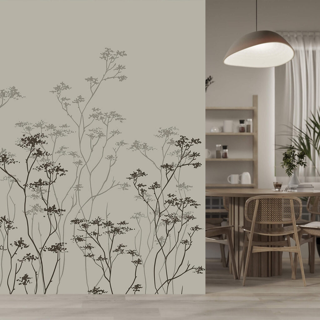 Vorhang aus feinen Stielen — Interieur 1