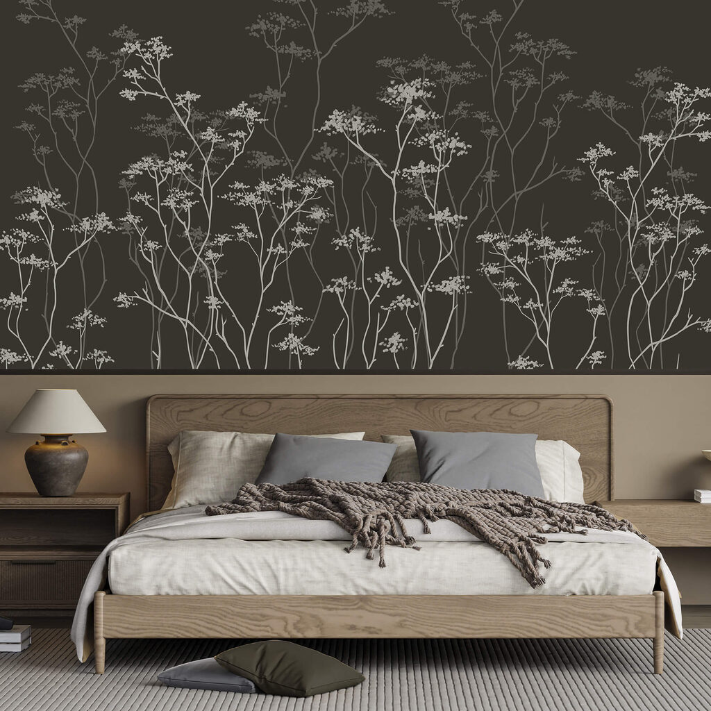 Vorhang aus feinen Stielen in einem Interieur