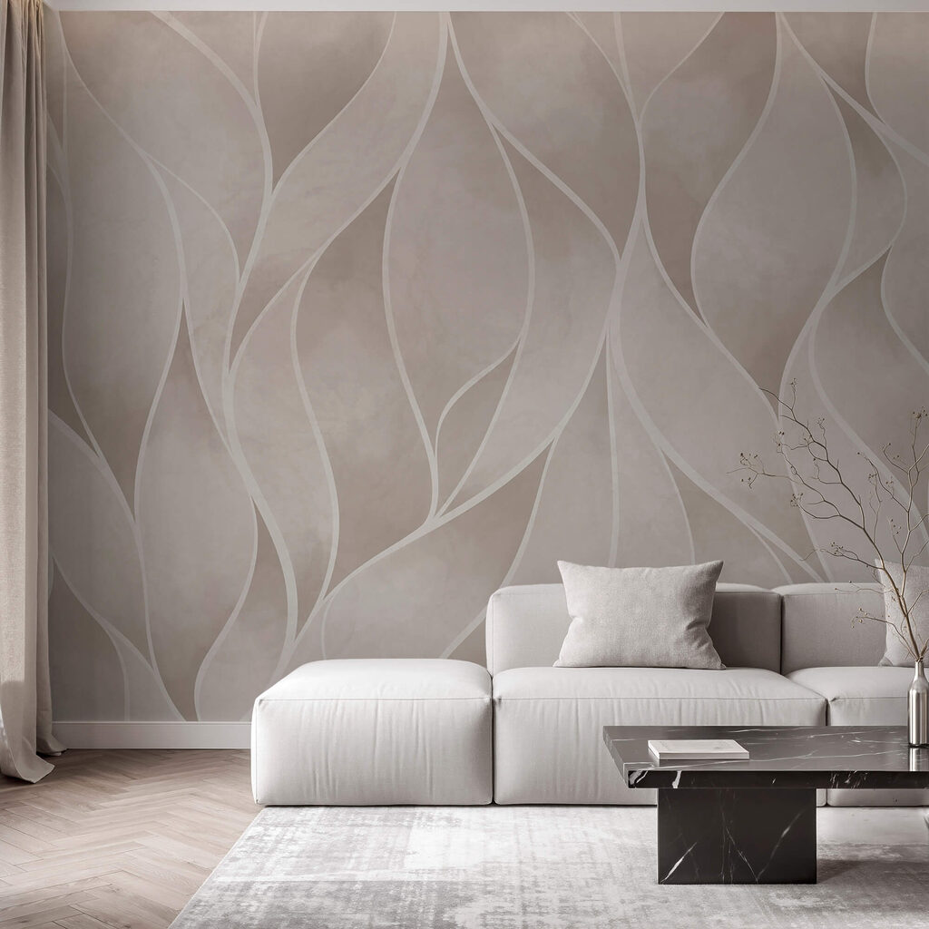 Lange Blattformen in Wellen in einem Interieur