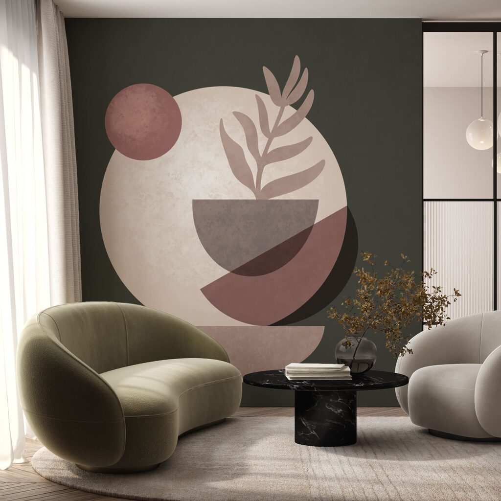 Blatt vor gestapelten Schalen — Interieur 2