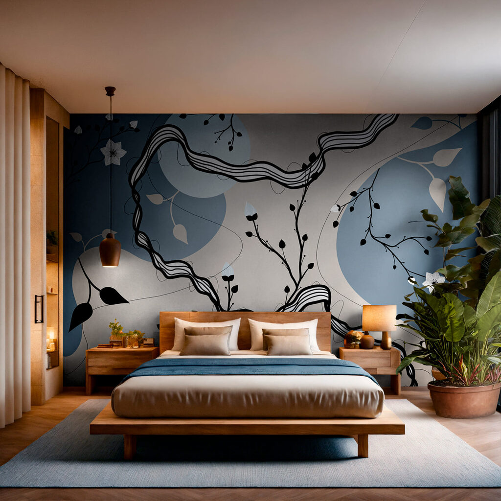 Blüten zwischen geschwungenen Linien — Interieur 1