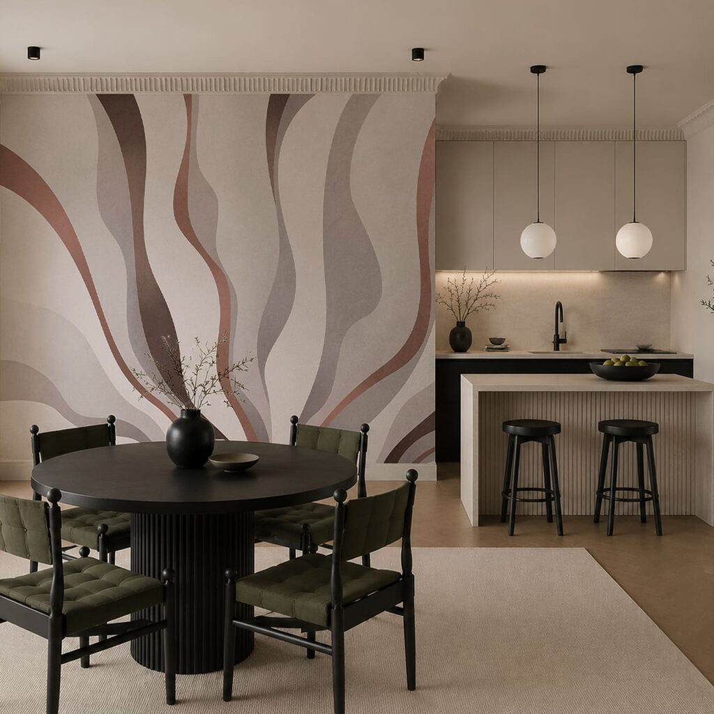 Blätter wie lange Bänder in einem Interieur