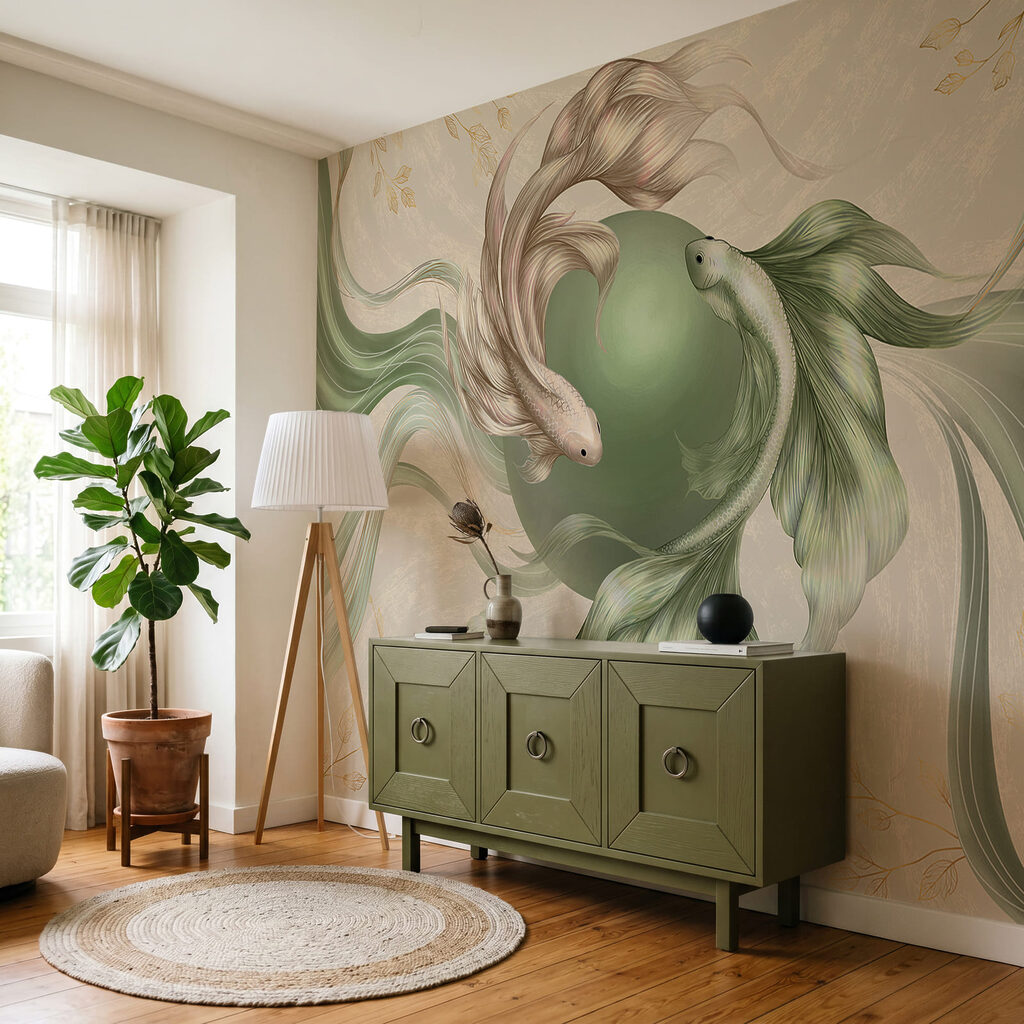Schleierschwänze um eine Perle — Interieur 2
