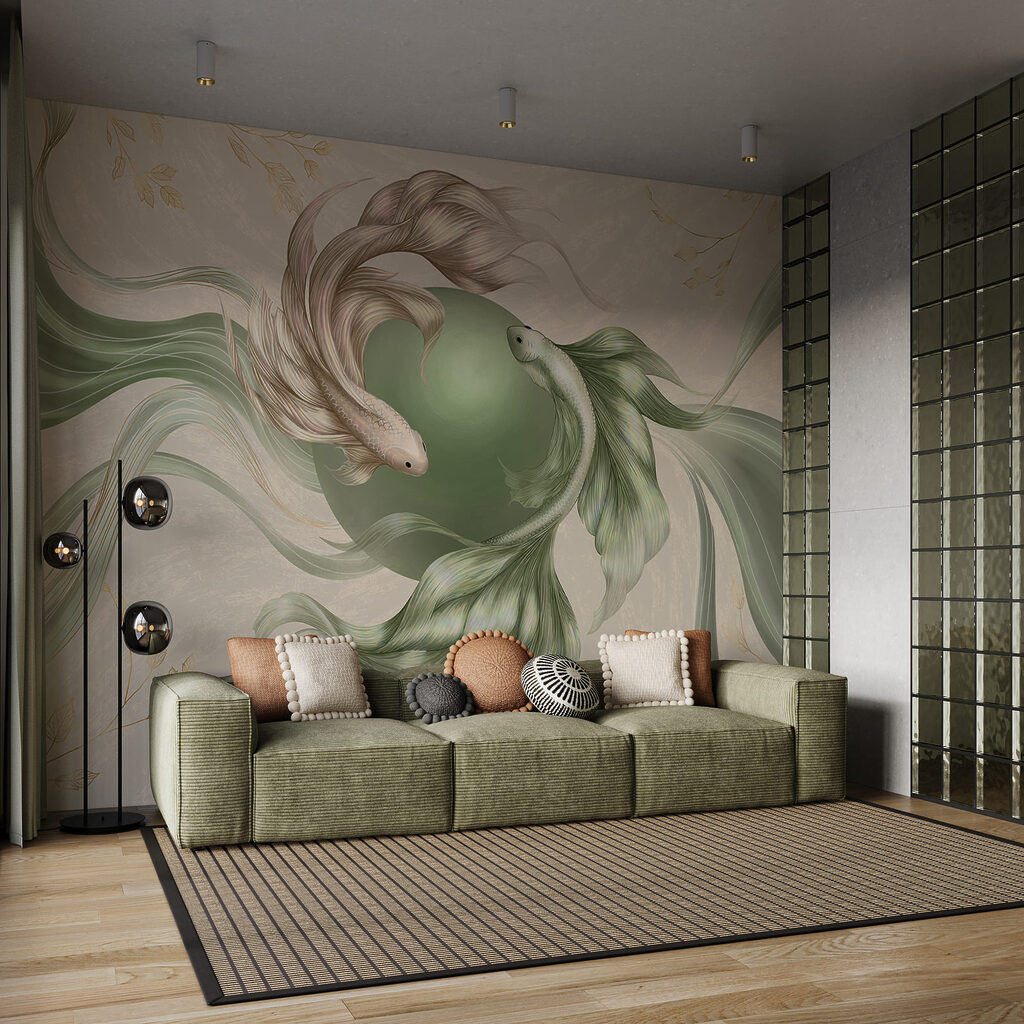 Schleierschwänze um eine Perle — Interieur 1