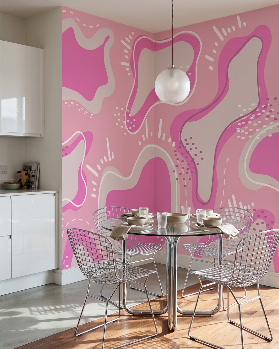 Formen mit gepunkteten Rändern in einem Interieur
