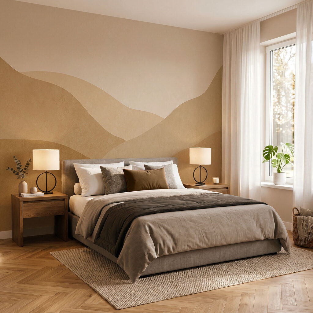 Tal aus Farbflächen in einem Interieur