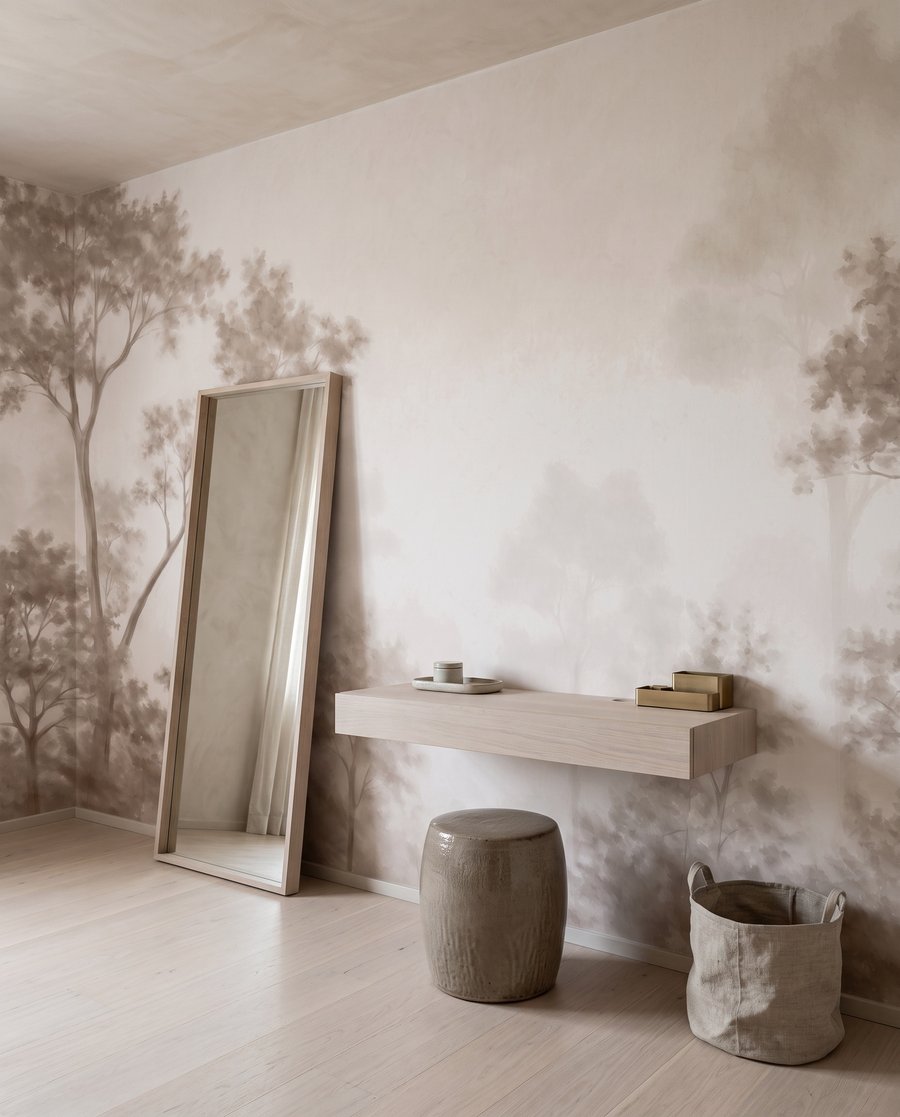 Waldrand hinter lichtem Nebel — Interieur 2