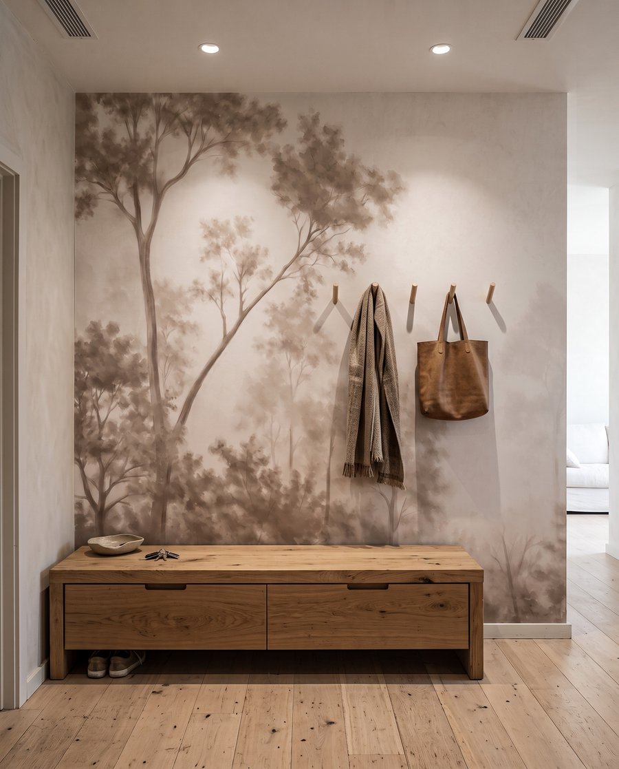 Waldrand hinter lichtem Nebel — Interieur 3