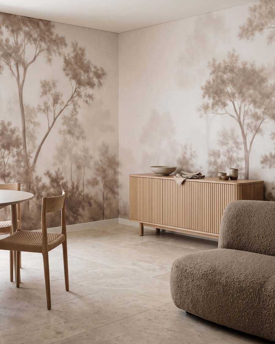 Waldrand hinter lichtem Nebel — Interieur 5