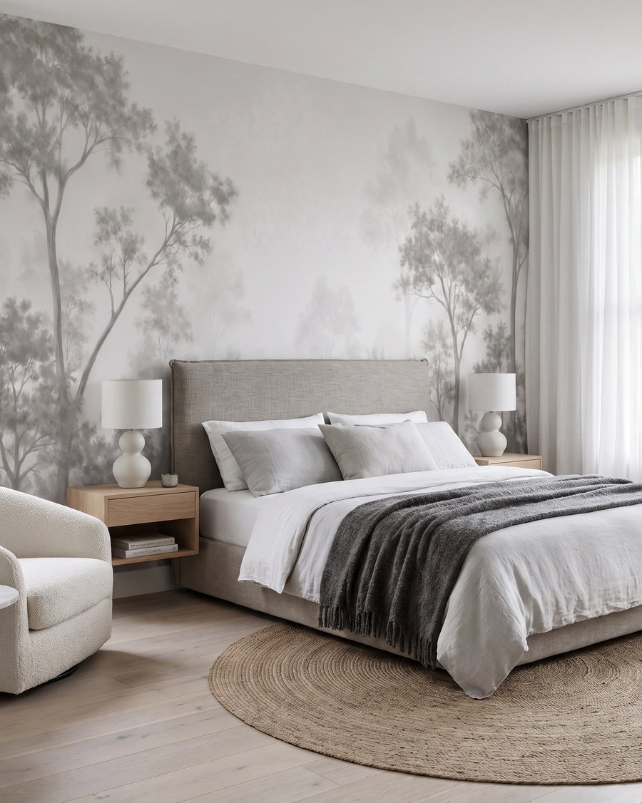 Waldrand hinter lichtem Nebel — Interieur 2