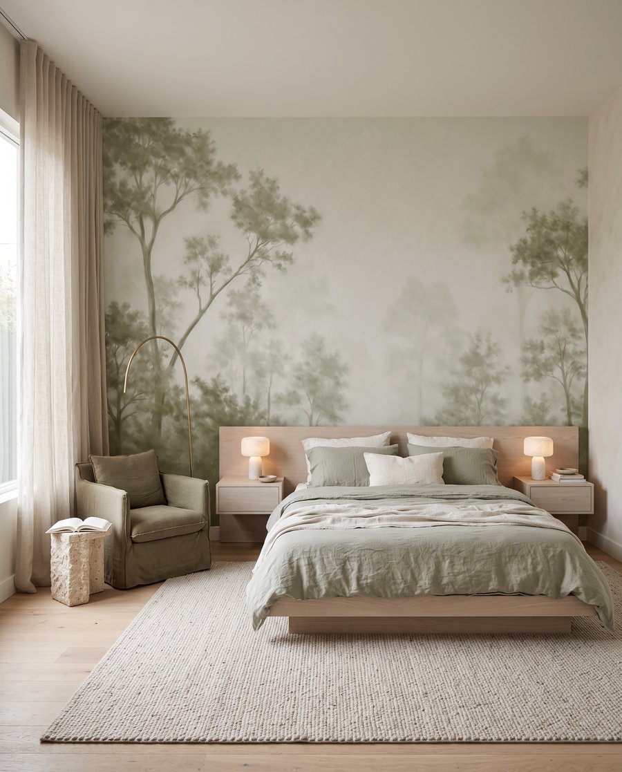Waldrand hinter lichtem Nebel — Interieur 1