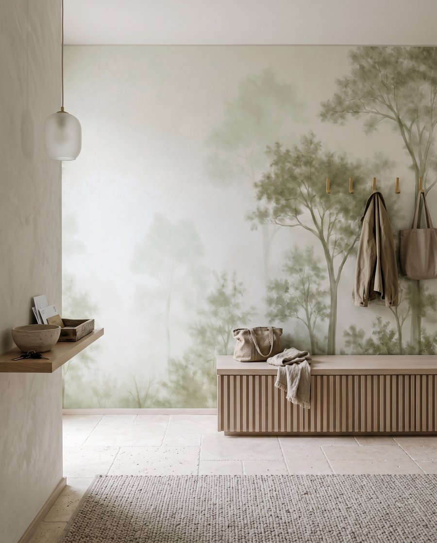 Waldrand hinter lichtem Nebel — Interieur 5