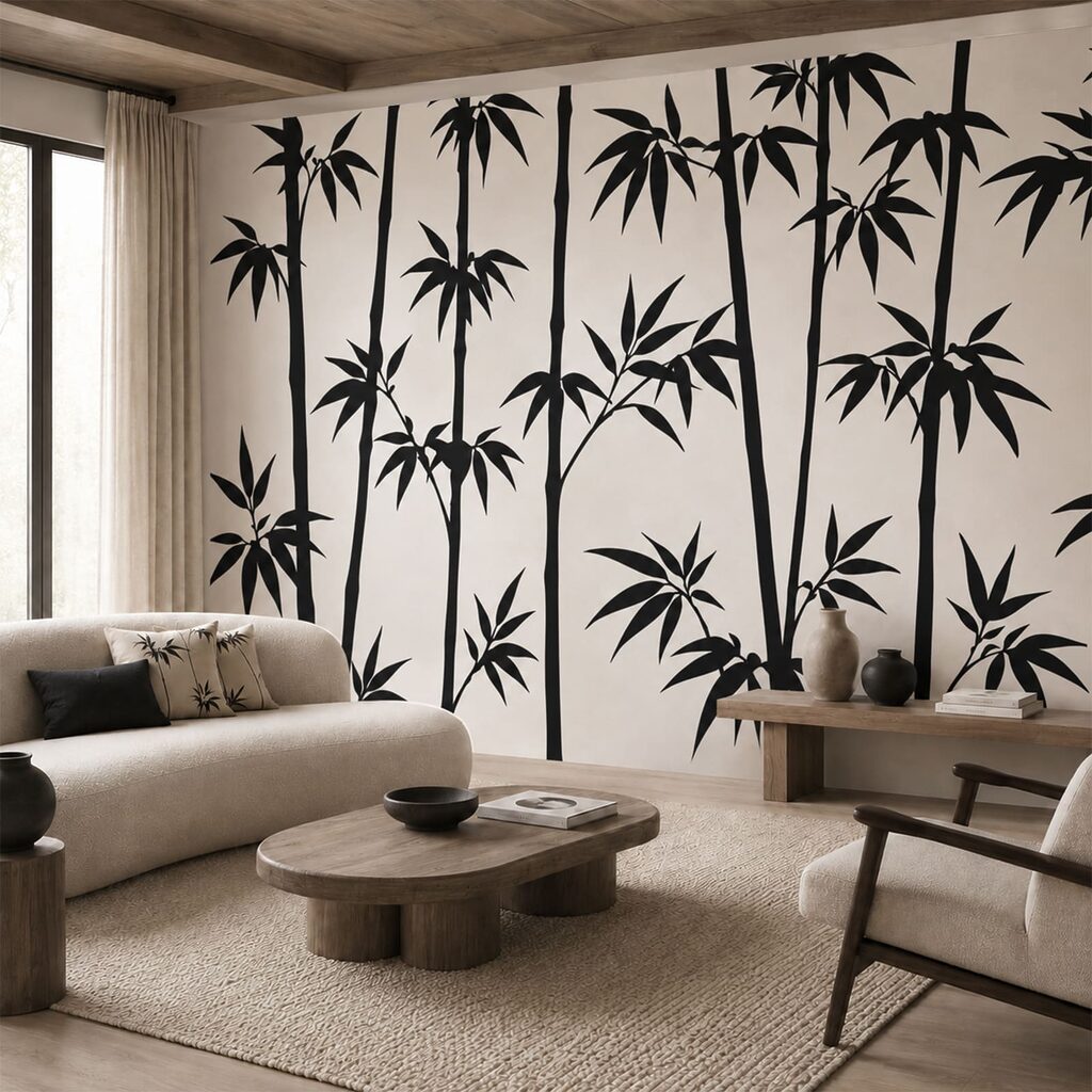 Schlanke Bambusstämme — Interieur 2