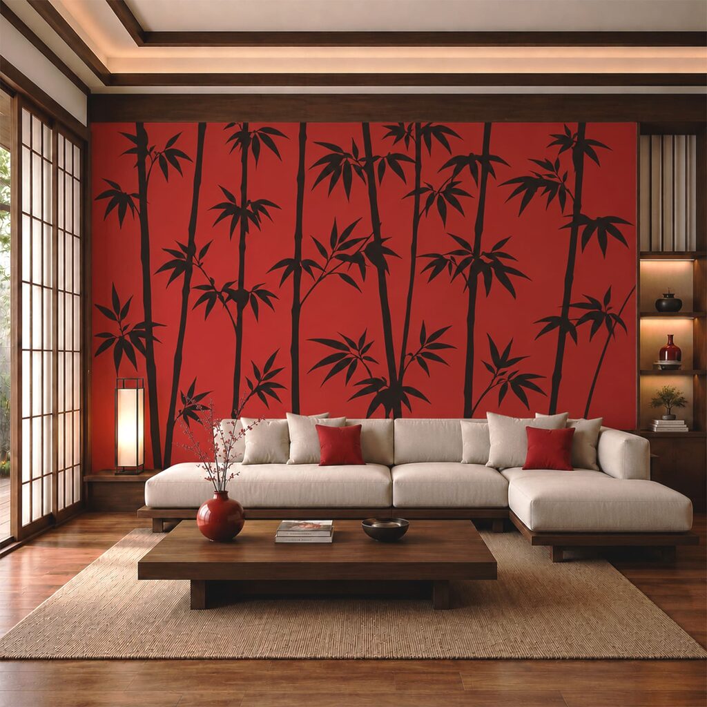 Schlanke Bambusstämme — Interieur 2