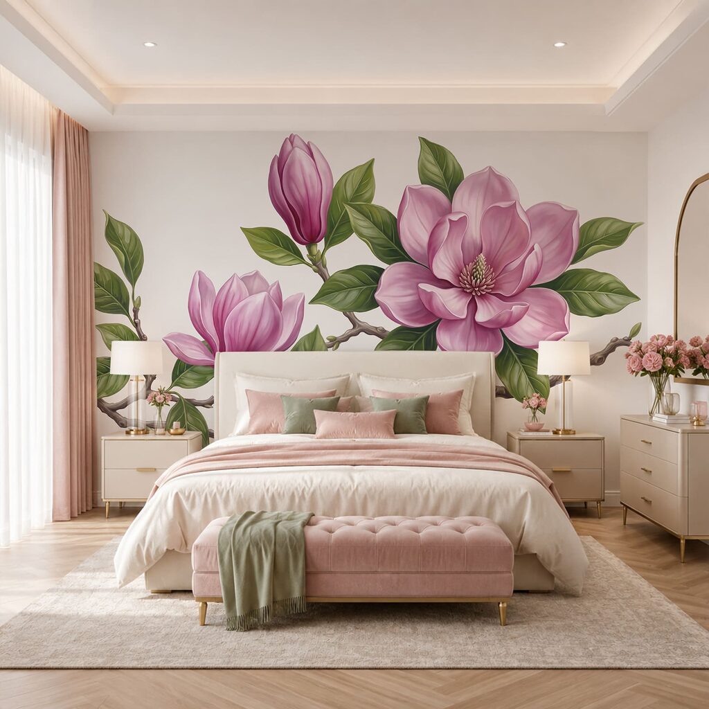 Zweig mit rosa Blüten — Interieur 2