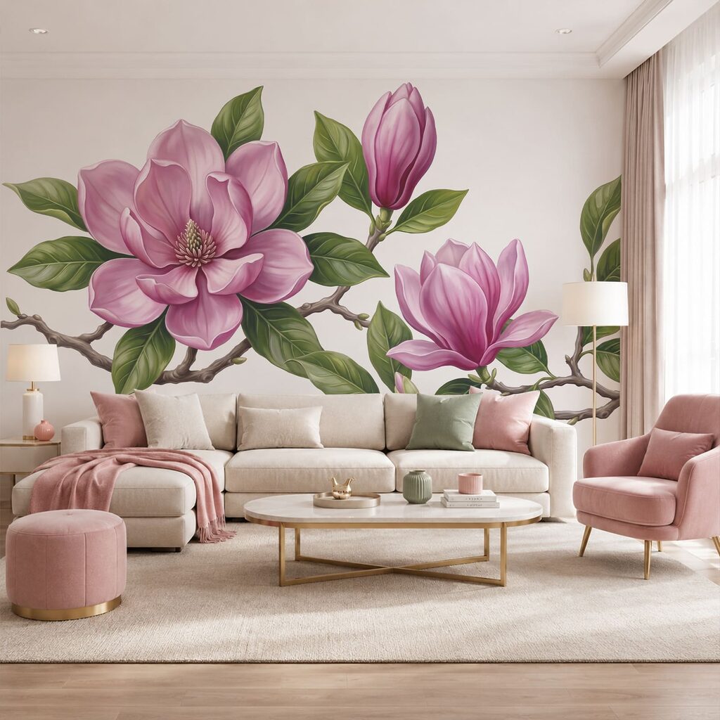 Zweig mit rosa Blüten — Interieur 1