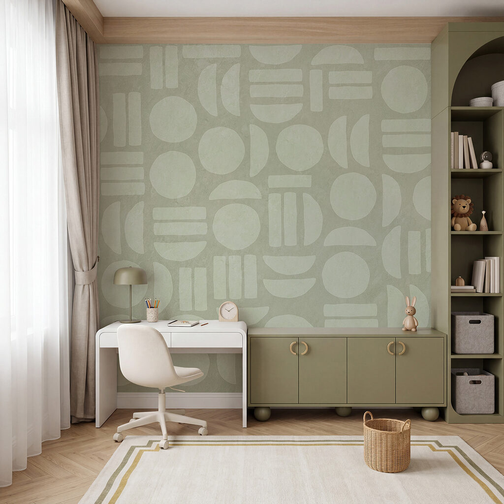 Runde Formen im Raster in einem Interieur