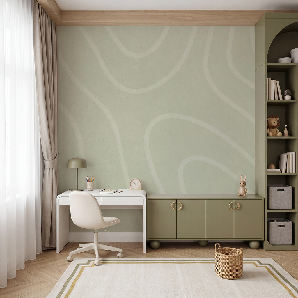 Helle geschwungene Bahnen in einem Interieur