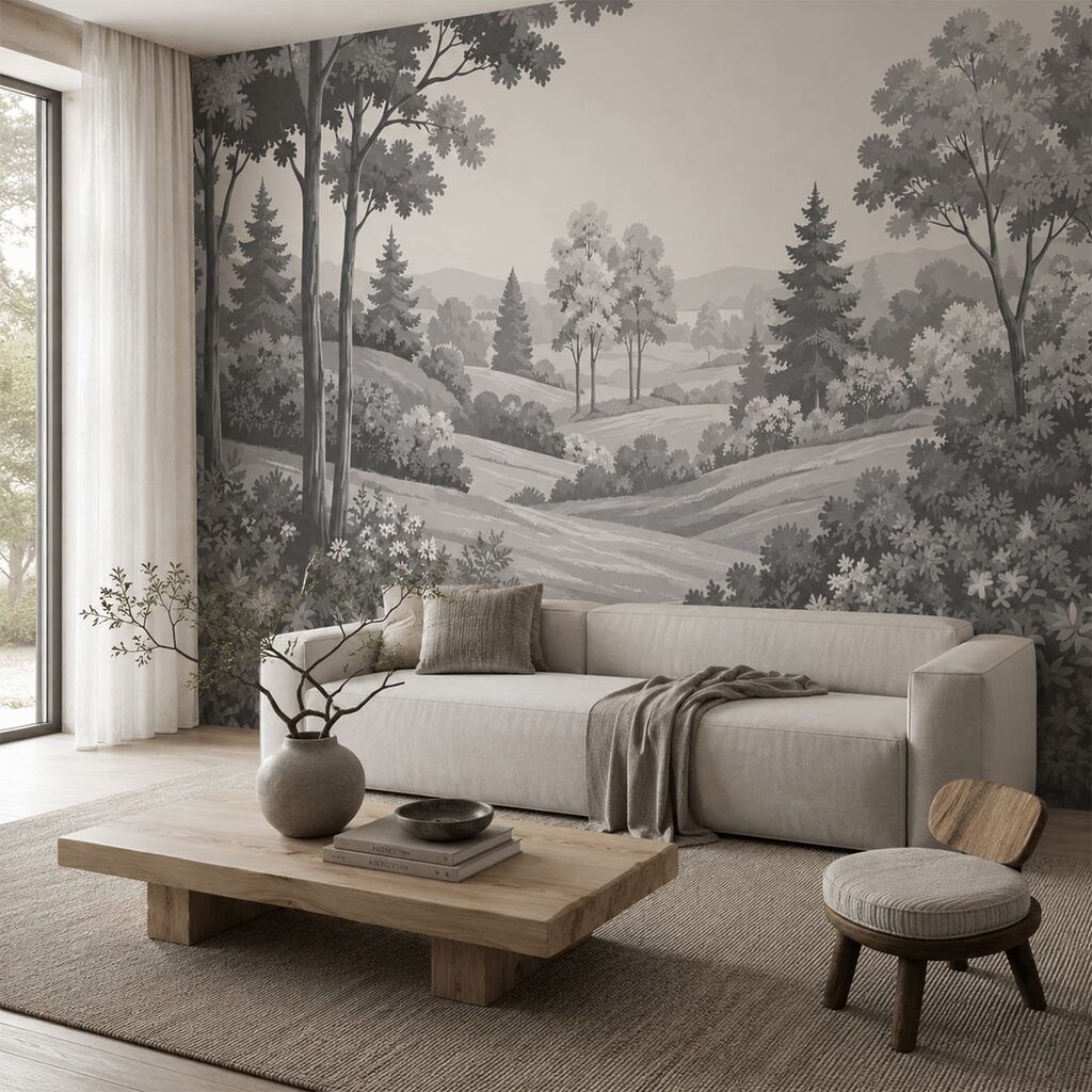 Hügellandschaft mit Bäumen — Interieur 1